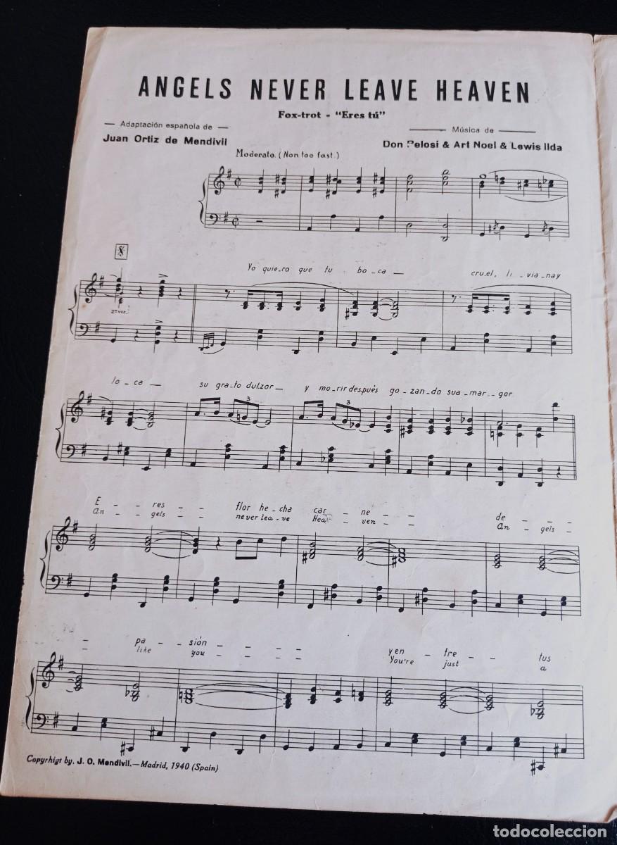 Partituras musicais: PARTITURA - LOS &Aacute;NGELES NUNCA DEJAN EL CIELO - MADRID 1940 - TRES P&Aacute;GINAS