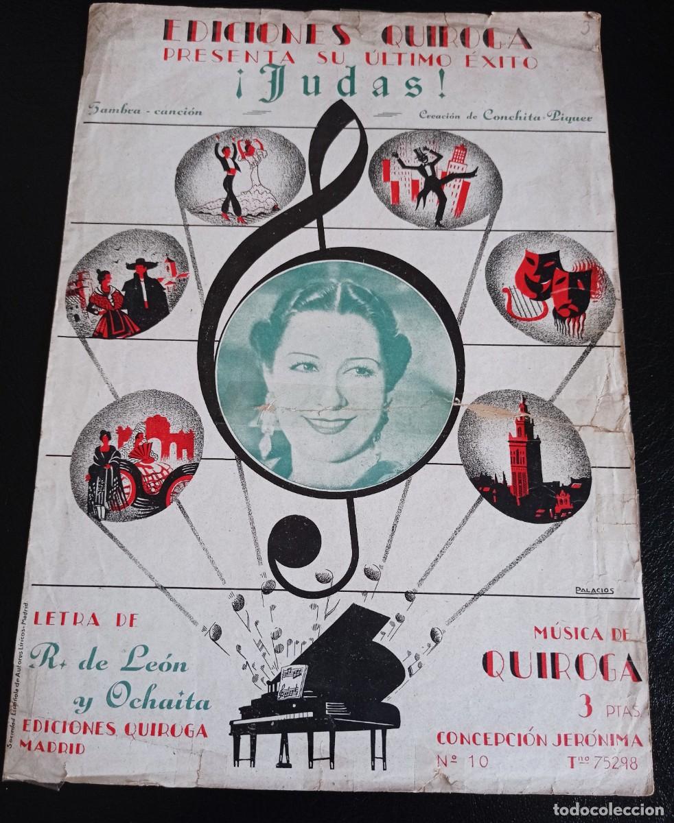 Partituras musicales: PARTITURA - &iexcl; JUDAS ! - MADRID 1941 - TRES P&Aacute;GINAS