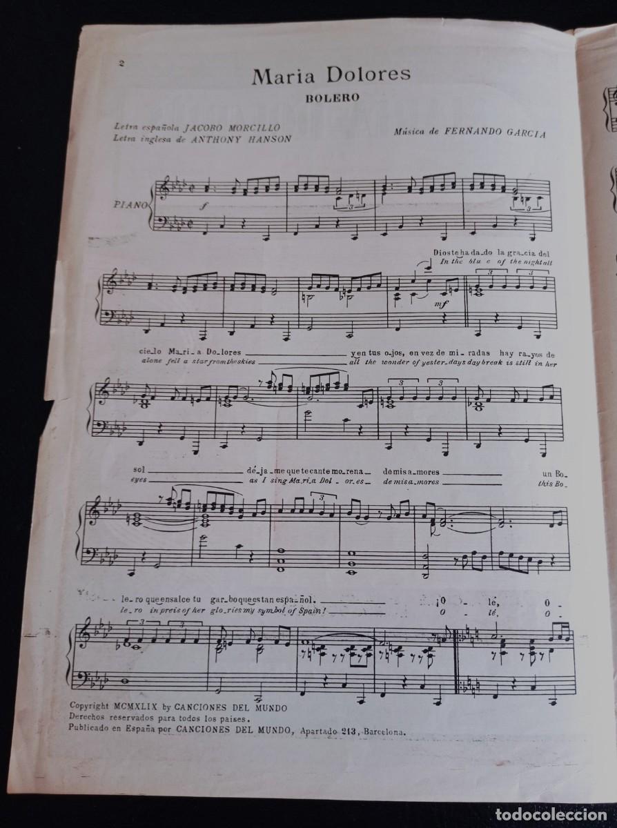 Partituren: PARTITURA - MARIA DOLORES - LUISITA CALLE - 1949 - TRES P&Aacute;GINAS