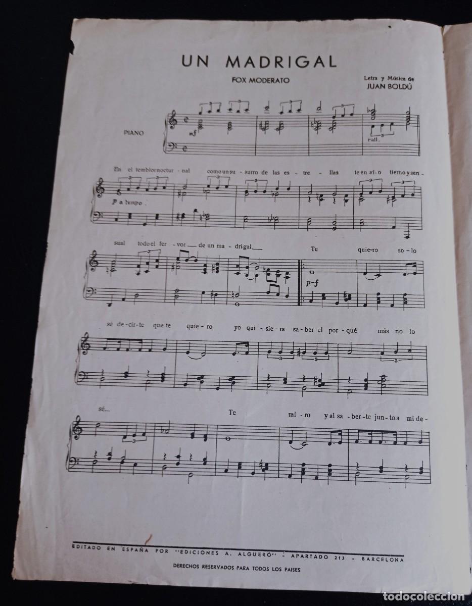 Partituren: PARTITURA - UN MADRIGAL - EDICIONES ALGUER&Oacute; - TRES P&Aacute;GINAS