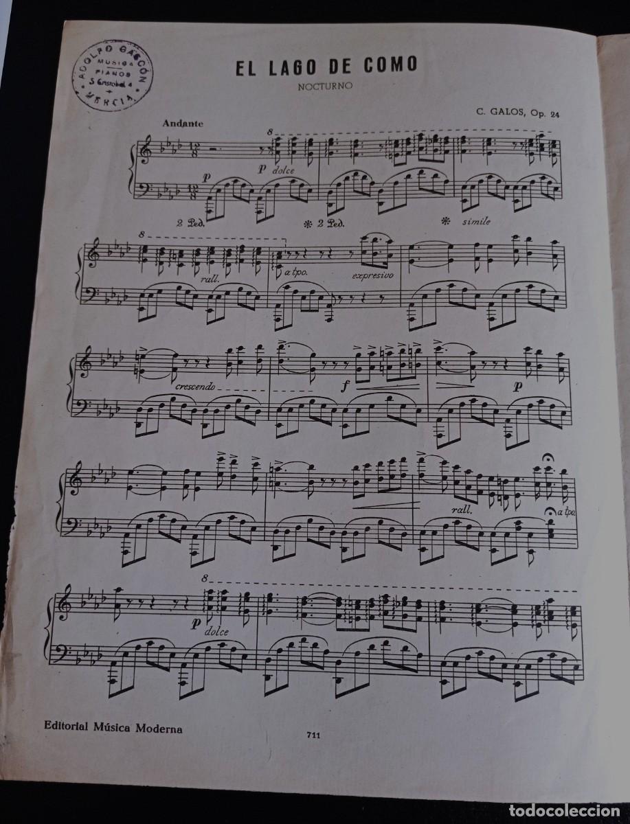 Partituras musicais: PARTITURA - EL LAGO DE COMO - EDITORIAL MUSICA MODERNA - TRES P&Aacute;GINAS