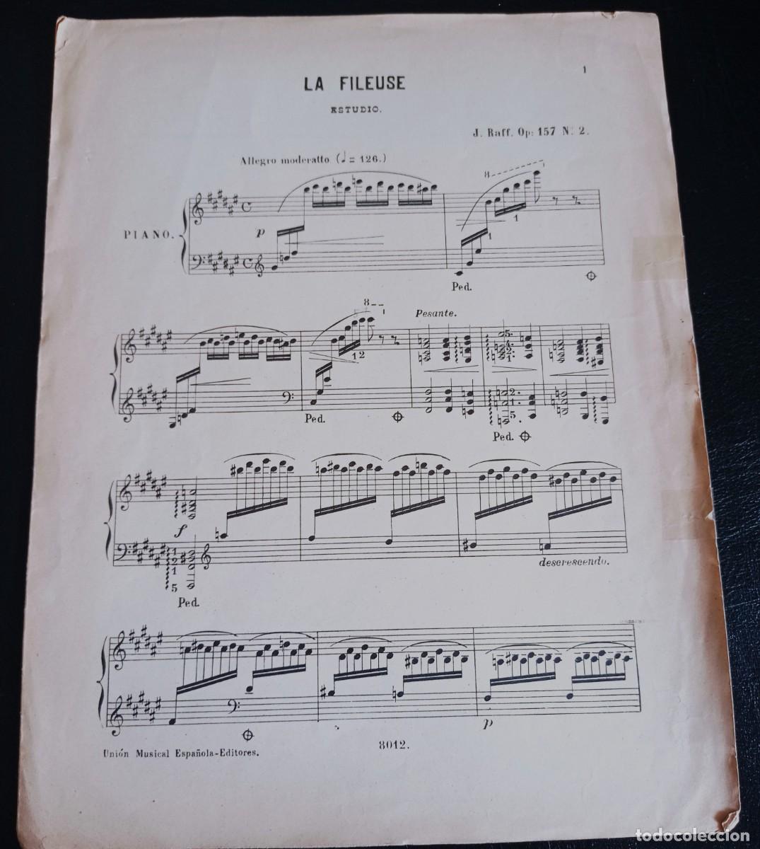 Musical scores: PARTITURA - &iquest; LA FILEUSE ? - LA HILANDERA - J. RAFF - CIRCA 1907 - OCHO P&Aacute;GINAS