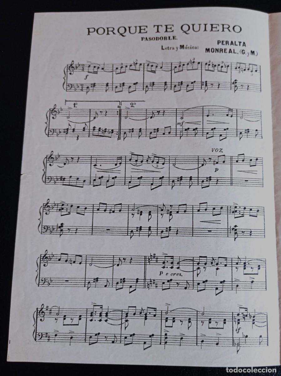 Partituras musicais: PARTITURA - PORQUE TE QUIERO - PERALTA Y MONREAL - TRES P&Aacute;GINAS