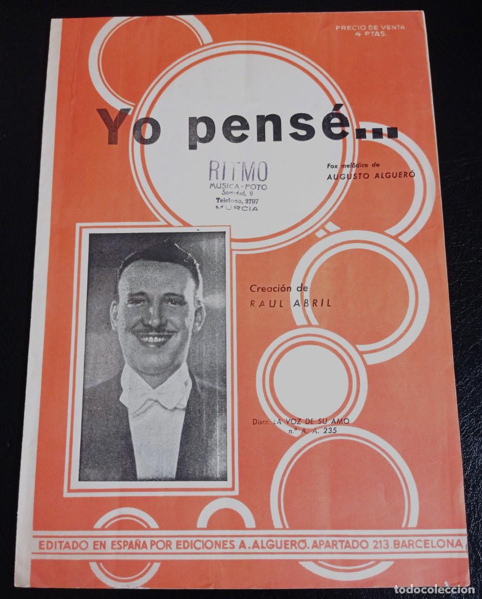 Partituras musicales: PARTITURA - YO PENS&Eacute; ... - AUGUSTO ALGUER&Oacute; - TRES P&Aacute;GINAS