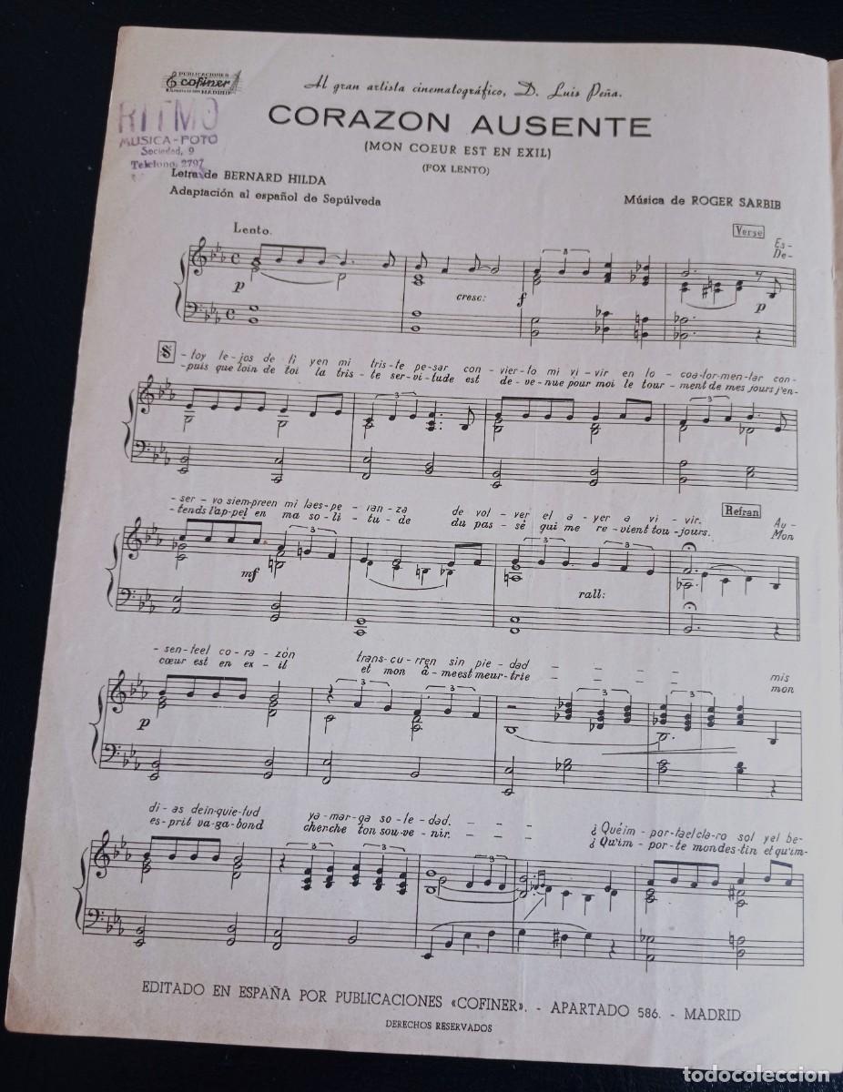 Partiture musicali: PARTITURA - CORAZON AUSENTE - ADAPTACI&Oacute;N DE SEPULVEDA - TRES P&Aacute;GINAS