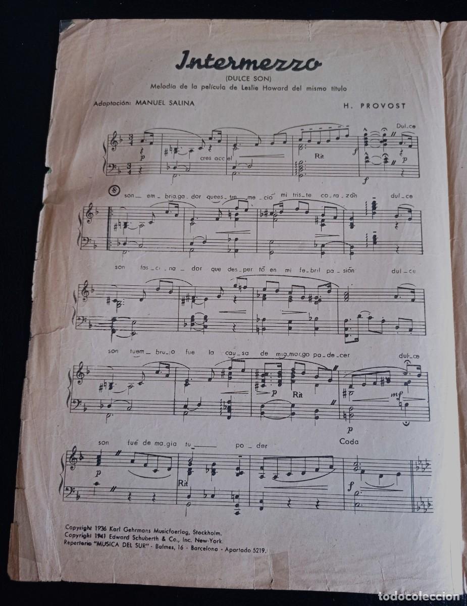Partituren: PARTITURA - INTERMEZZO - NEW YORK 1941 - H. PROVOST - TRES P&Aacute;GINAS