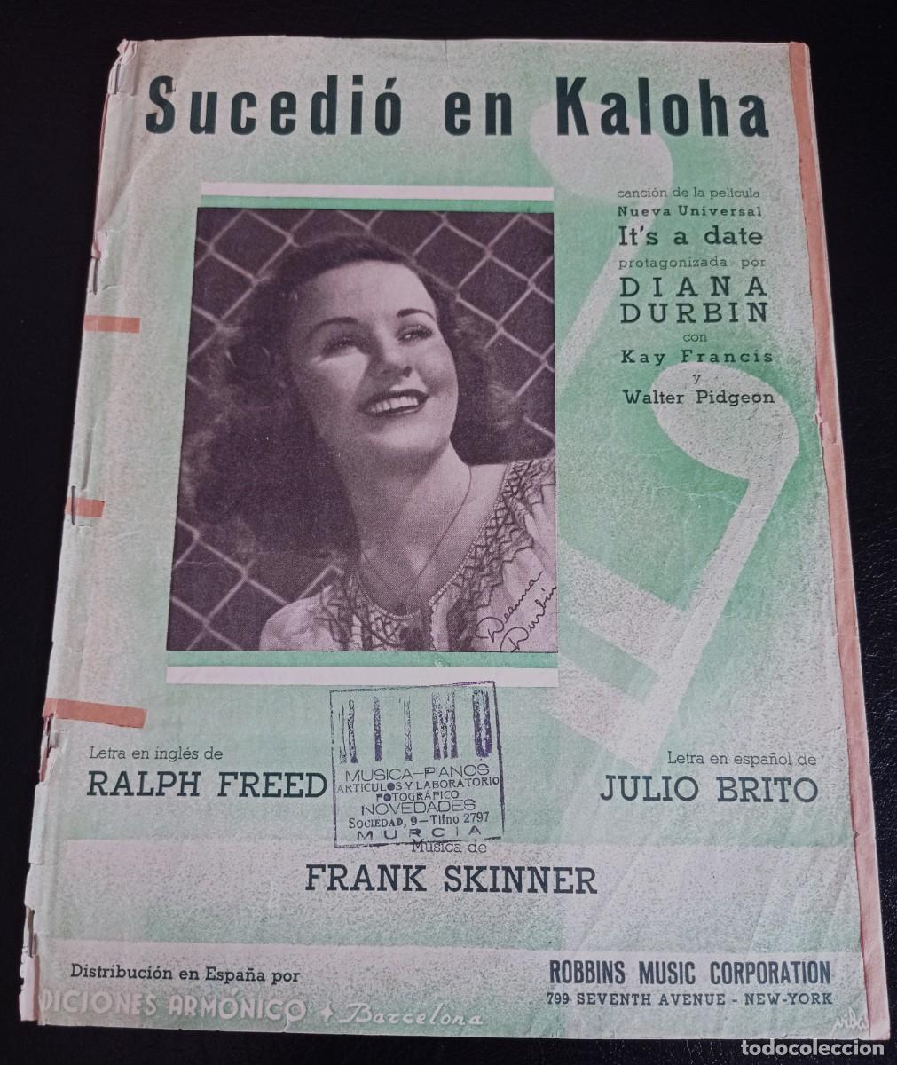 Partituras musicales: PARTITURA - SUCEDI&Oacute; EN KALOHA - NEW YORK 1940 - TRES P&Aacute;GINAS