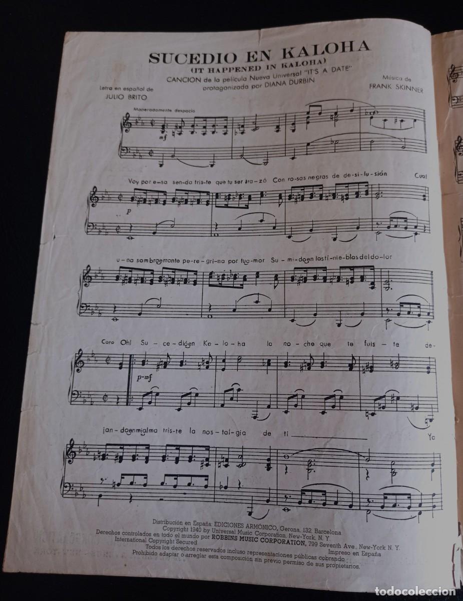 Partituren: PARTITURA - SUCEDI&Oacute; EN KALOHA - NEW YORK 1940 - TRES P&Aacute;GINAS
