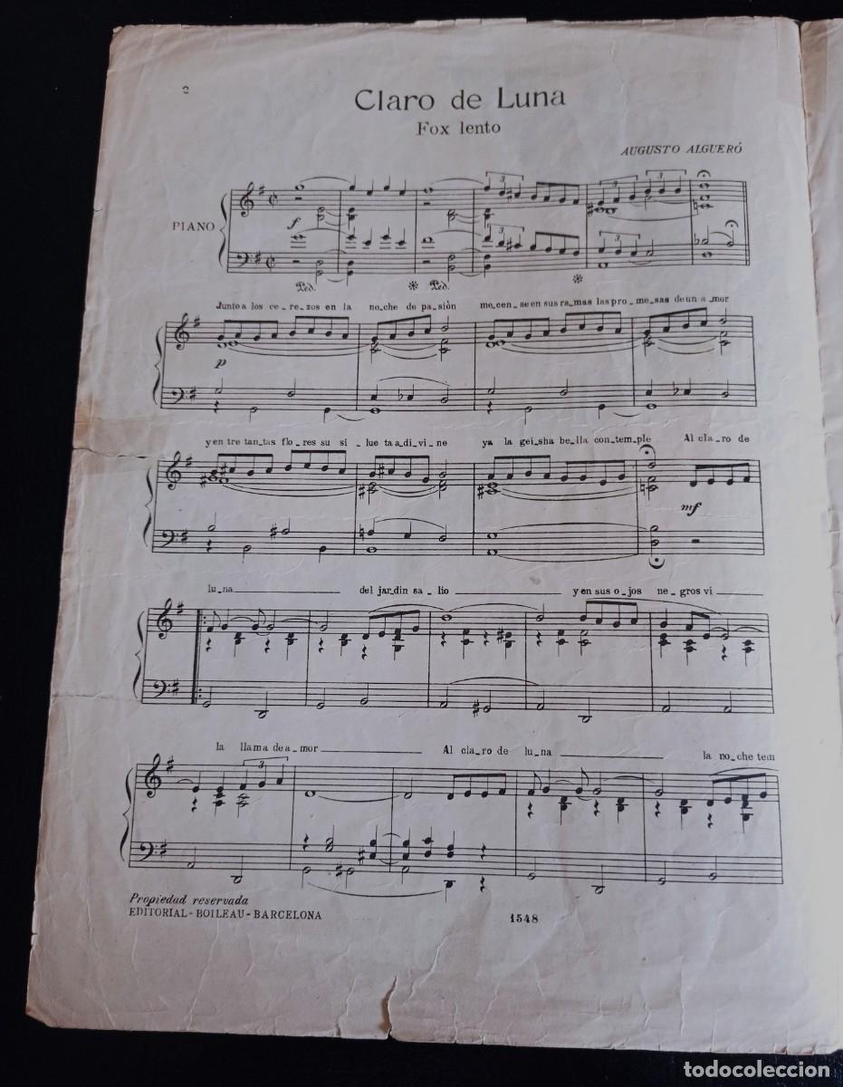 Partituras musicais: PARTITURA - CLARO DE LUNA - AUGUSTO ALGUER&Oacute; - TRES P&Aacute;GINAS