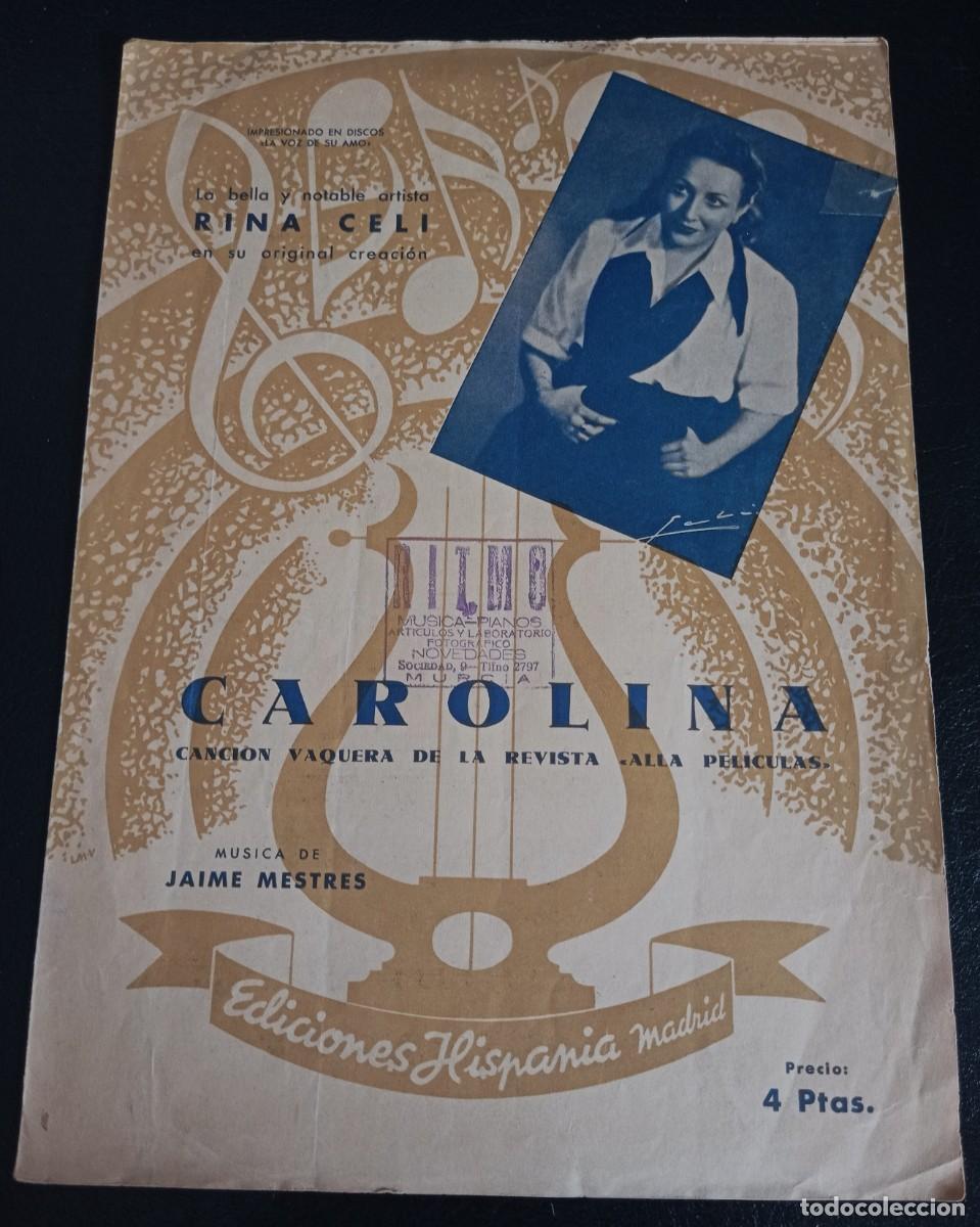 Partituras musicales: PARTITURA - CAROLINA - JAIME MESTRES - CANCI&Oacute;N VAQUERA - TRES P&Aacute;GINAS