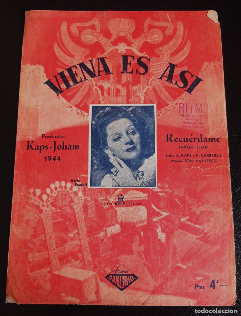 Partituras musicales: PARTITURA - RECUERDAME - BARCELONA 1944 - TRES P&Aacute;GINAS