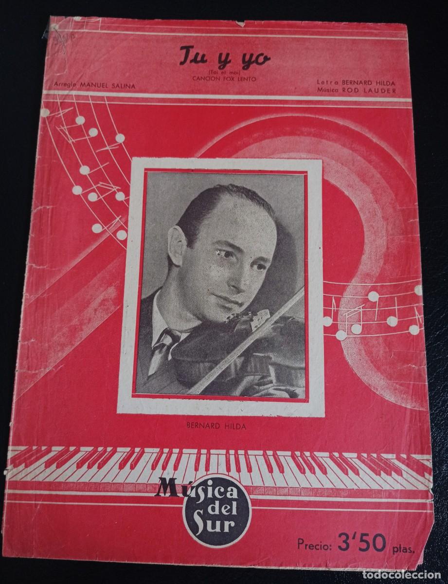 Partituras musicales: PARTITURA - TU Y YO - BARCELONA 1943 - MANUEL SALINA - TRES P&Aacute;GINAS