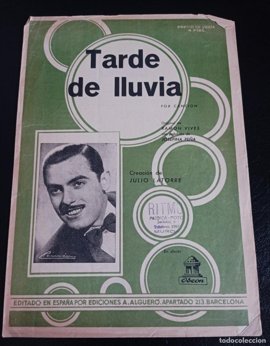 Partituras musicales: PARTITURA - TARDE DE LLUVIA - EDICIONES ALGUER&Oacute; - TRES P&Aacute;GINAS