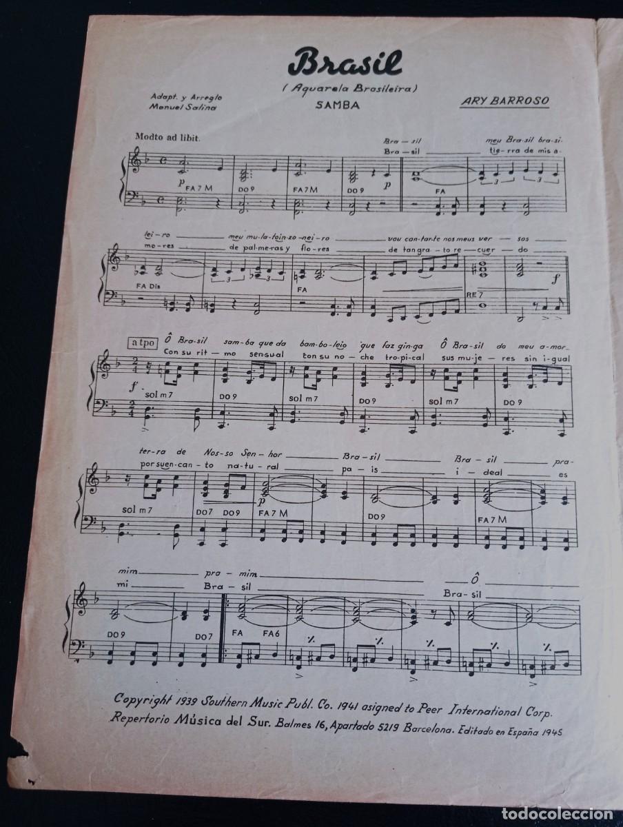 Partituras musicais: PARTITURA - BRASIL - SOUTHERN MUSIC - TRES P&Aacute;GINAS