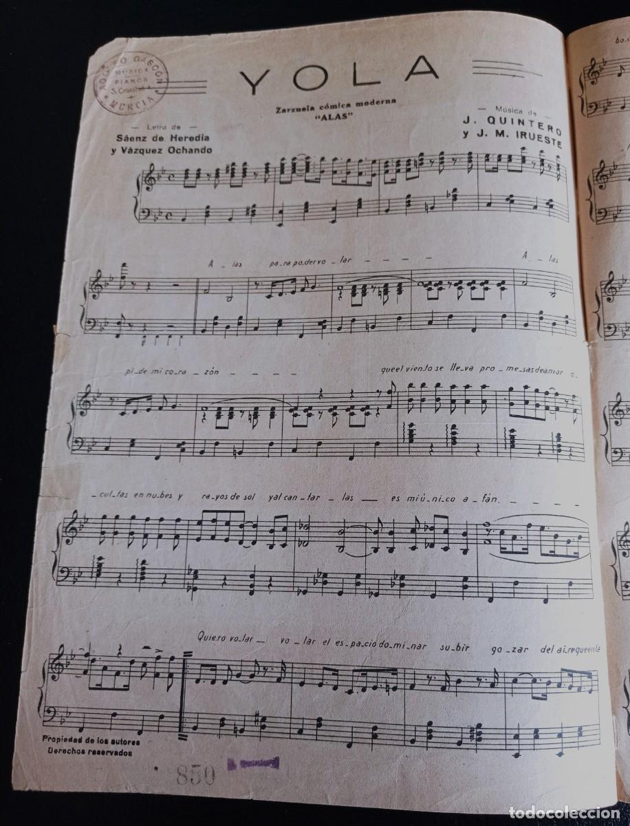 Partituren: PARTITURA - YOLA - SUE&Ntilde;OS DE AMOR - SAINZ DE HEREDIA - TRES P&Aacute;GINAS