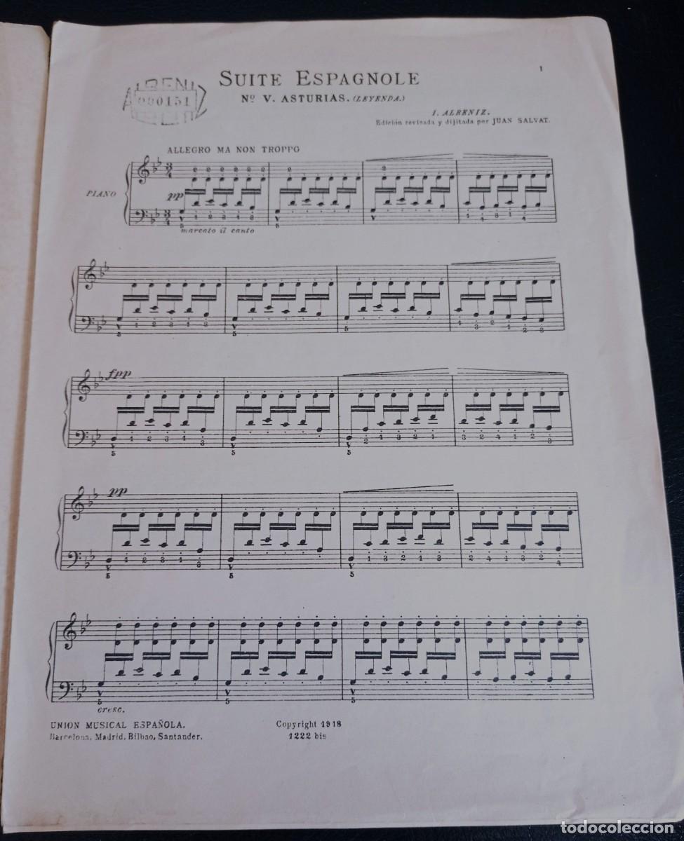 Partituras musicales: PARTITURA - SUITE ESPAGNOLE - I. ALB&Eacute;NIZ - 1918 - NUEVE P&Aacute;GINAS