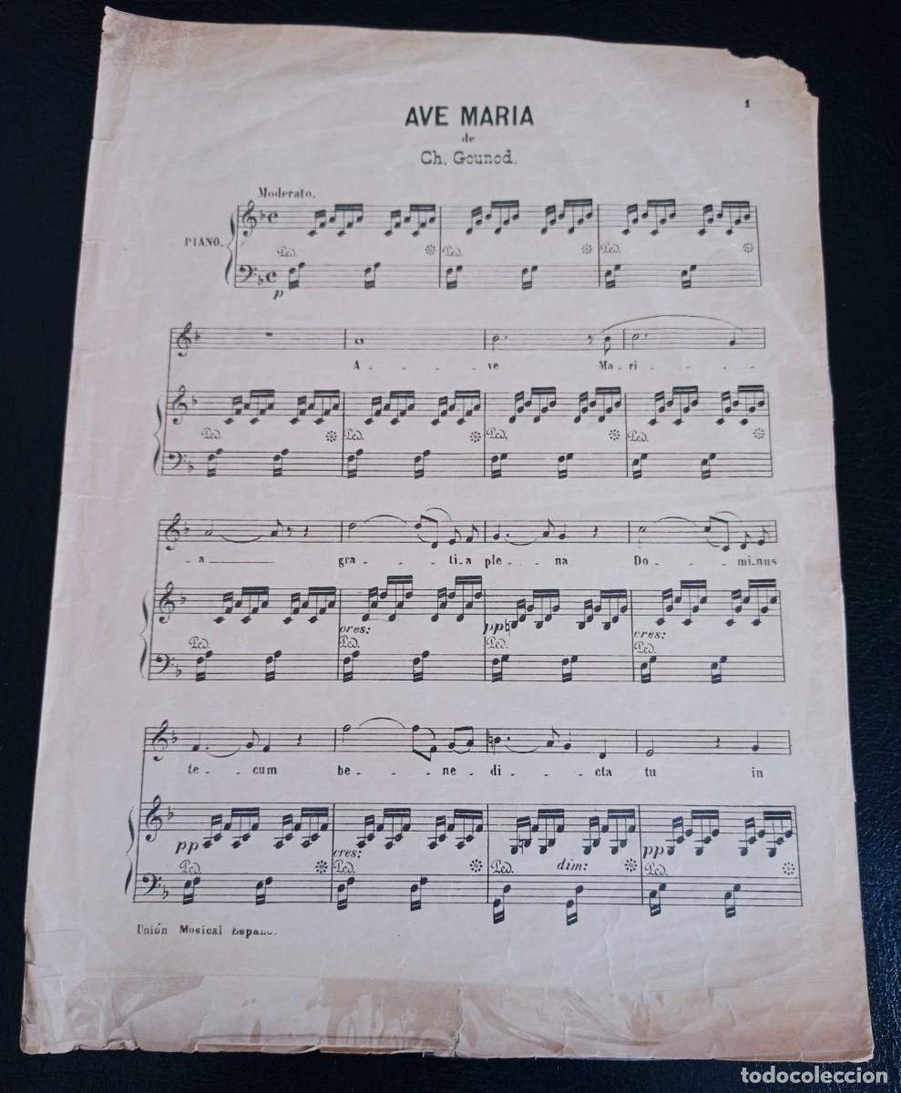 Partituras musicales: PARTITURA - AVE MARIA - J. S. BACH - TRES P&Aacute;GINAS