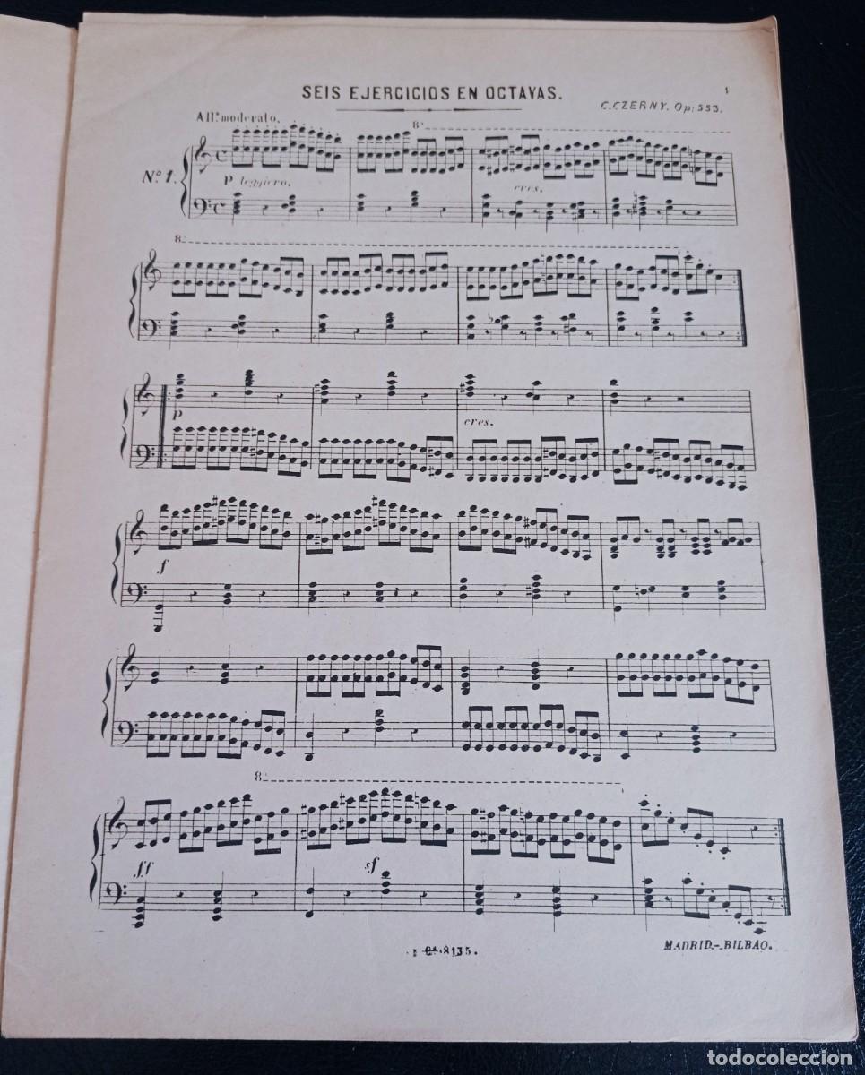 Partituras musicales: PARTITURA - SEIS EJERCICIOS EN OCTAVAS - C. CZERNY - ONCE P&Aacute;GINAS