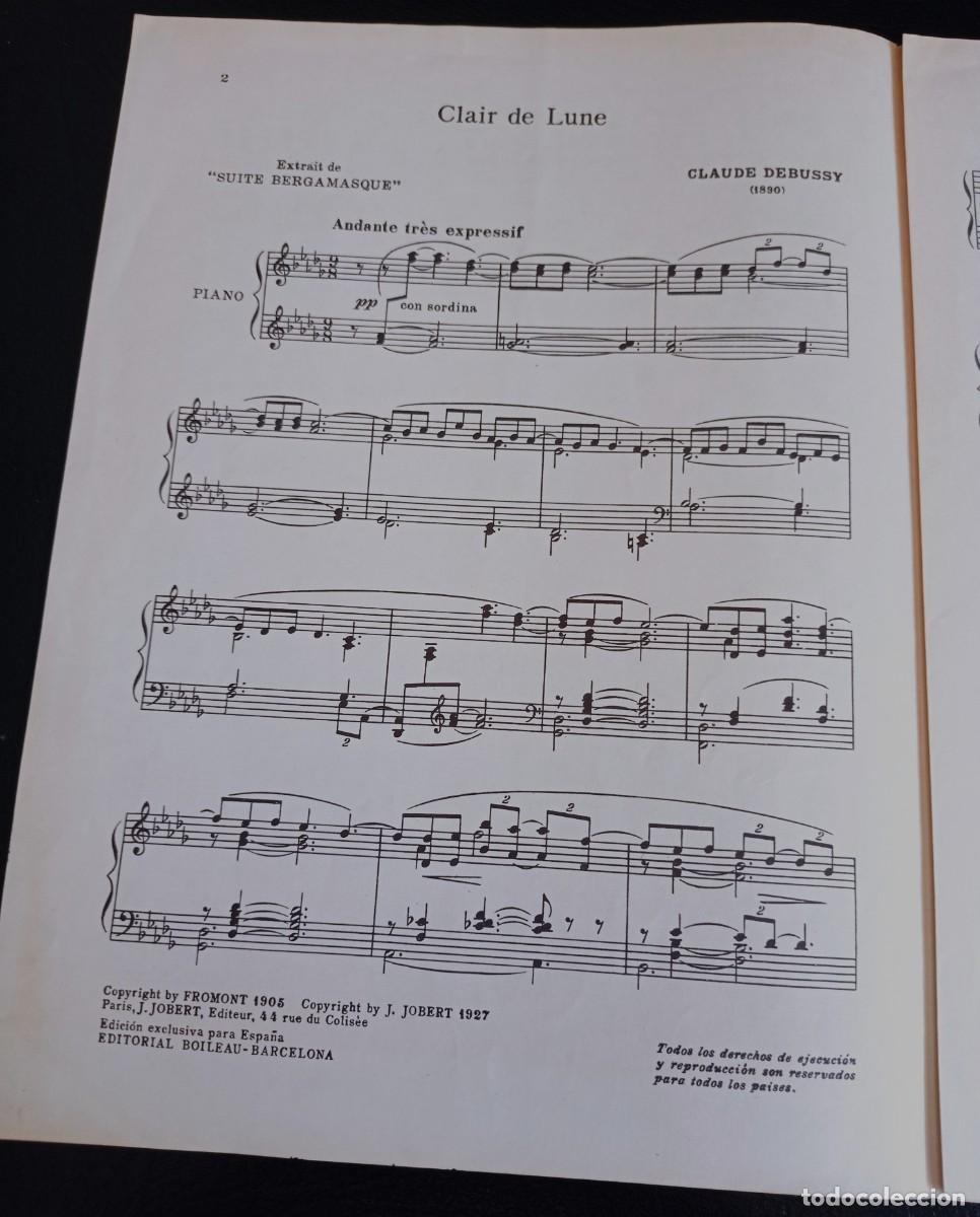 Partituras musicales: PARTITURA - CLARO DE LUNA - CLAUDE DEBUSSY - 1905 - OCHO P&Aacute;GINAS