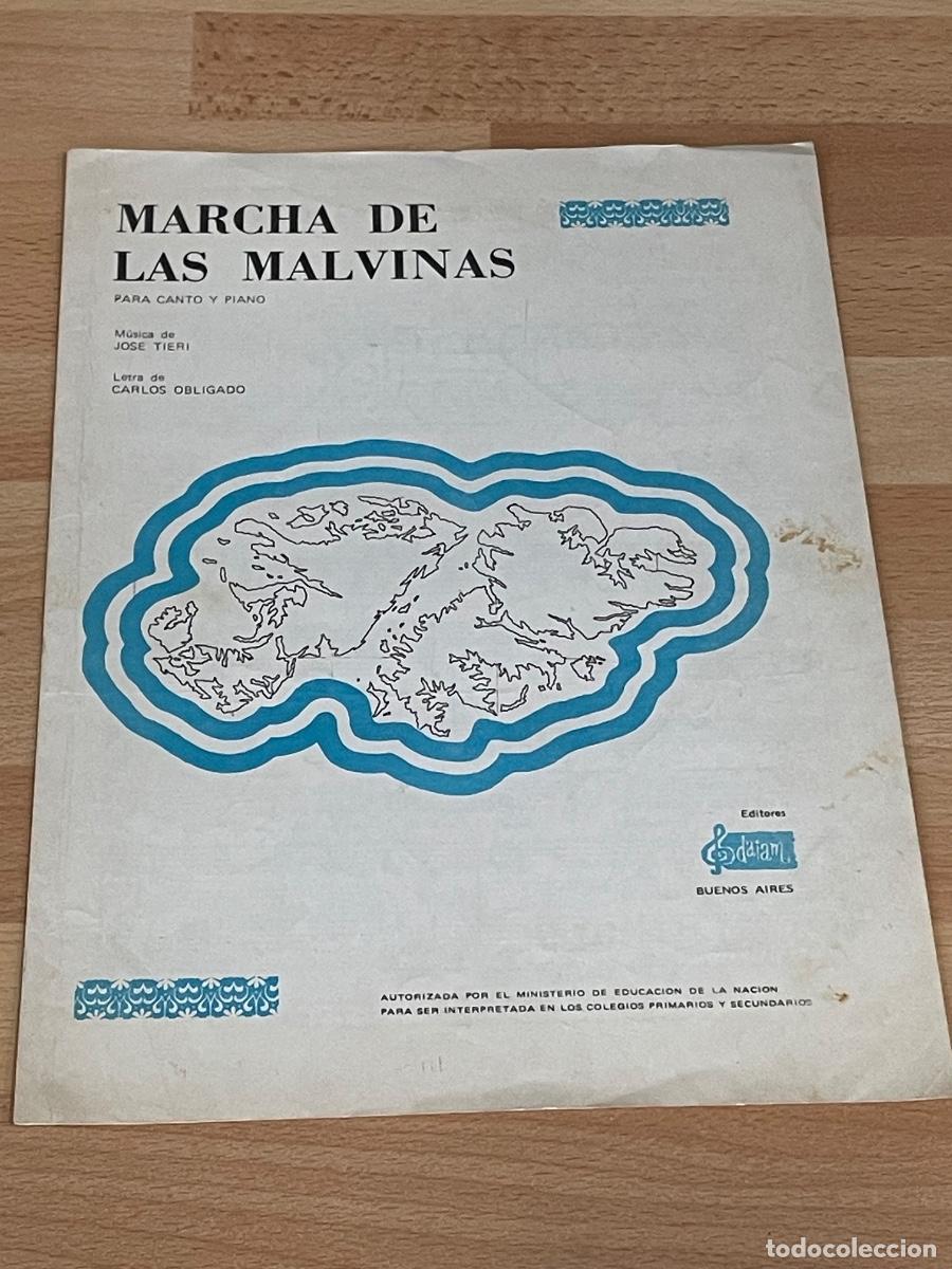 Partituras musicales: MARCHA DE LAS MALVINAS - JOSE TIERI, CARLOS OBLIGADO - ED.DAIAM 3A.ED. 1982