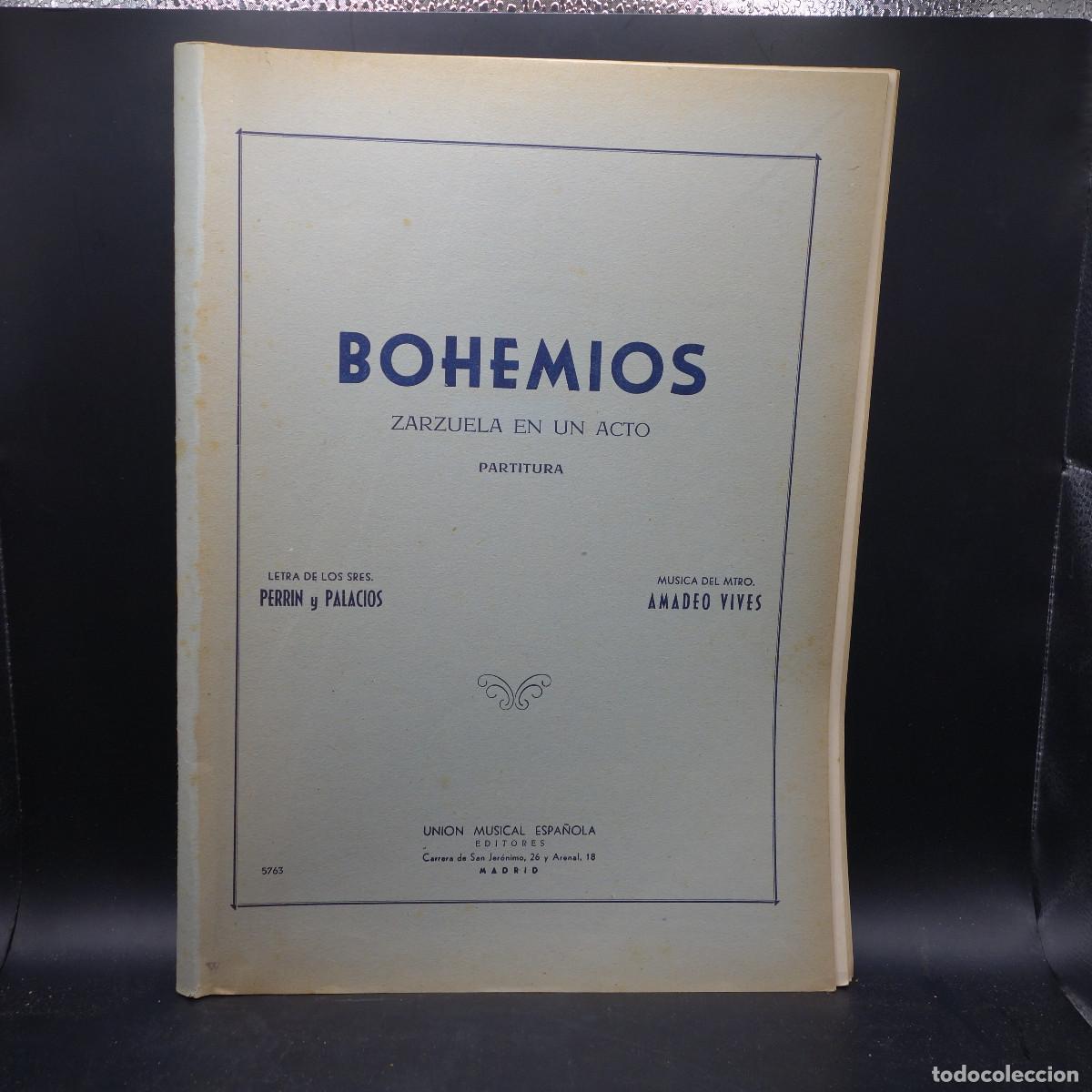 Partituras musicales: BOHEMIOS - UNION MUSICAL ESPA&Ntilde;OLA