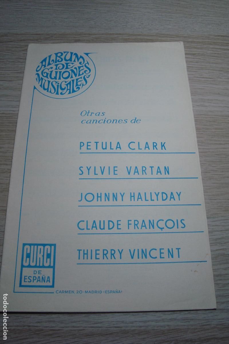 Partituras musicales: ALBUM GUIONES ESPA&Ntilde;A CURCI. PARTITURAS. SYLVIE VARTAN. JOHNNY HALLYDAY. PETULA CLARK. 1968