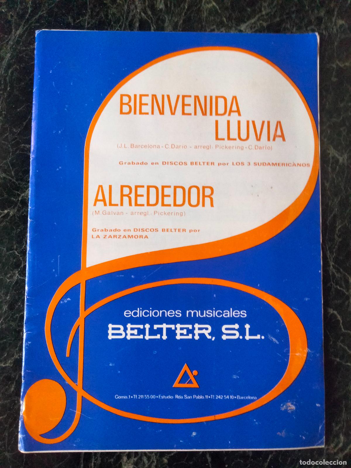 Partituras musicales: Bienvenida la lluvia. Alrededor. Partituras
