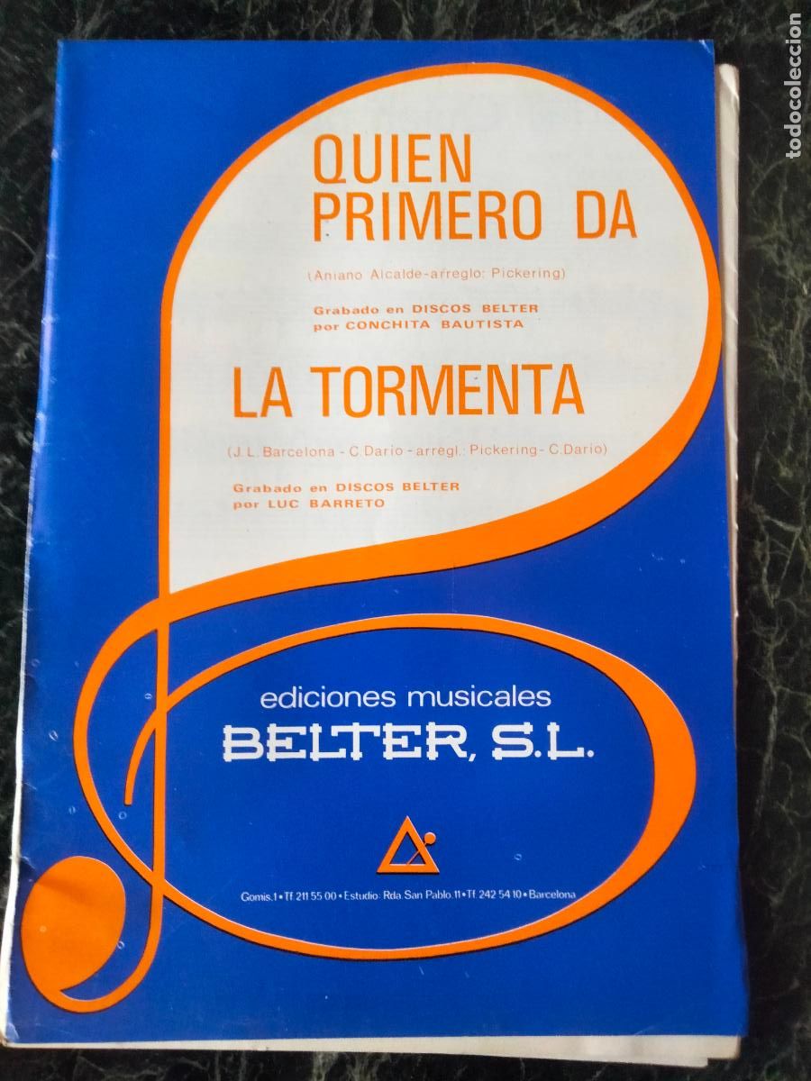Partituras musicales: Quien primero da. La tormenta. Partituras