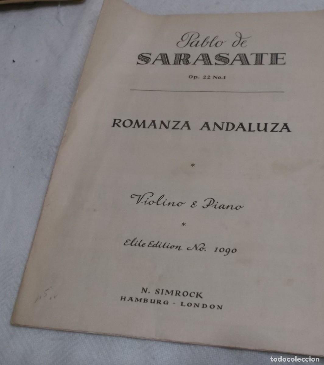 Partituras musicales: partitura antigua de Pablo Sarasate Romanza Andaluza violin y piano