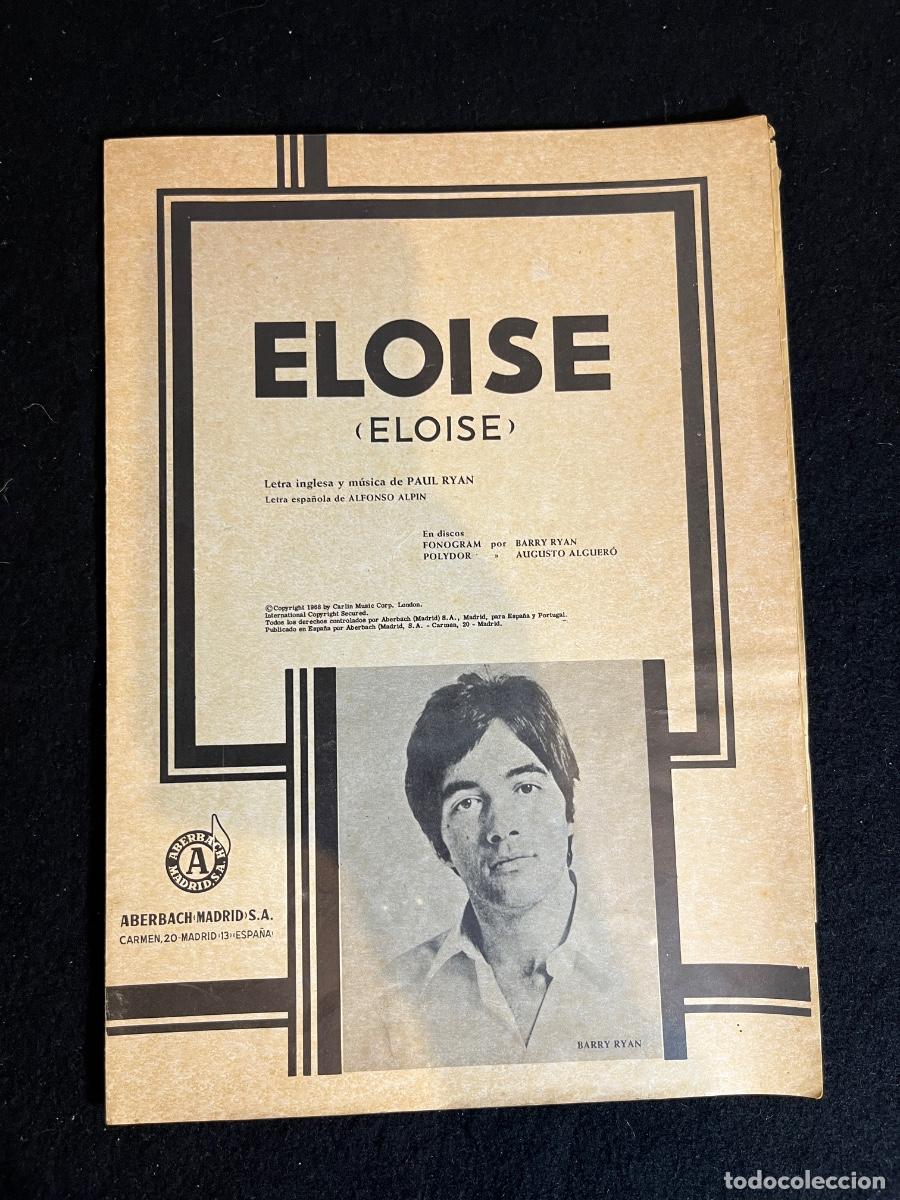 Musical scores: Partitura Eloise Barry Ryan 1968 Aberbach Madrid pop vintage canci&oacute;n original m&uacute;sica