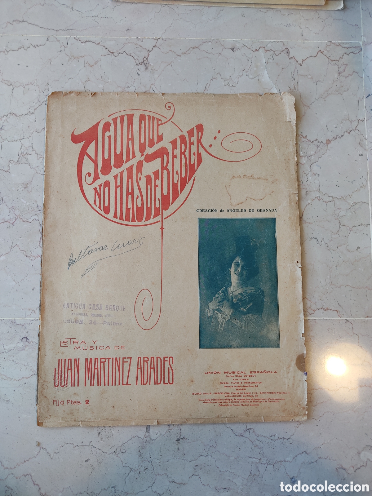 Partituras musicales: AGUA QUE NO HAS DE BEBER PARTITURA