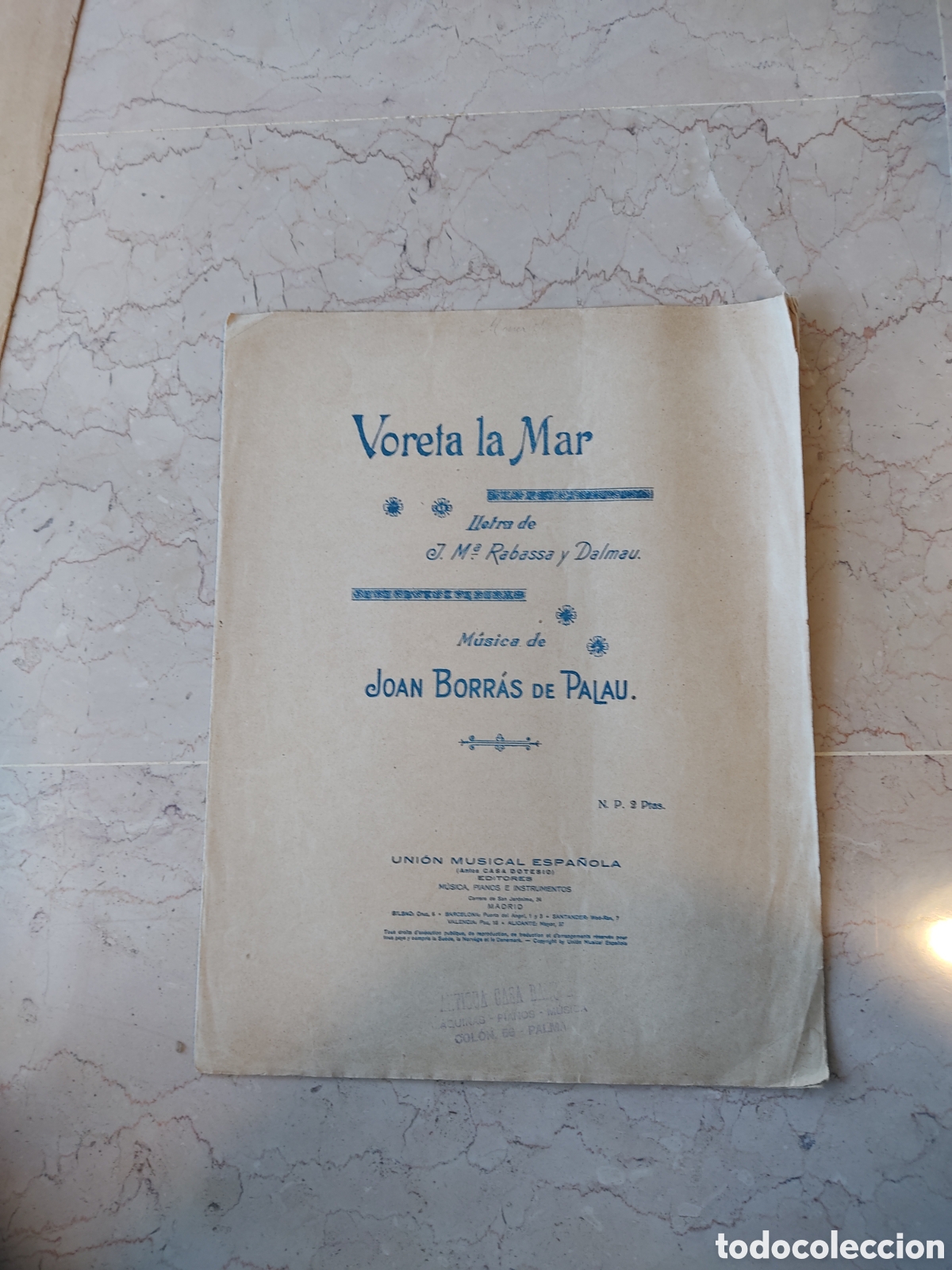 Partituras musicales: VORETA LA MAR PARTITURA