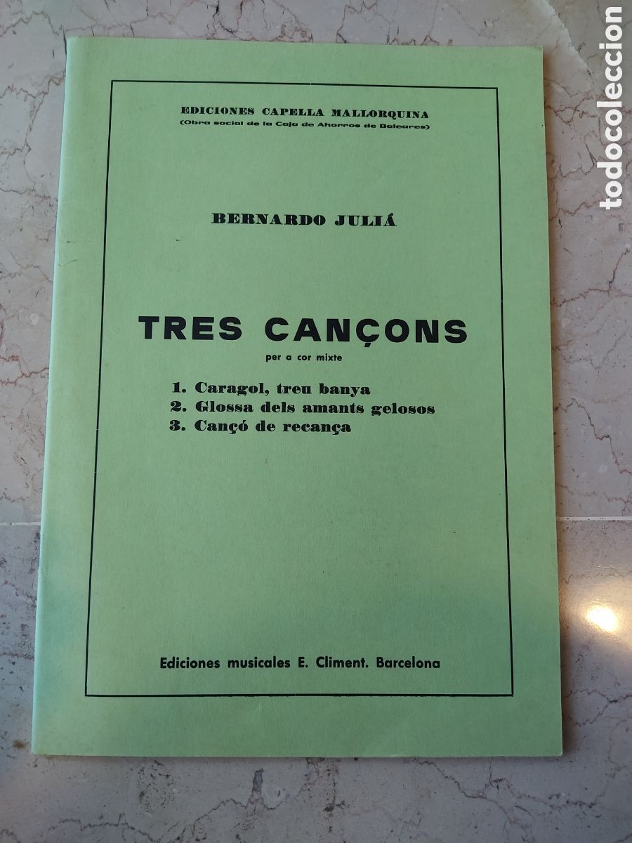 Partituras musicales: TRES can&ccedil;ons Bernardo Juli&agrave; partitures