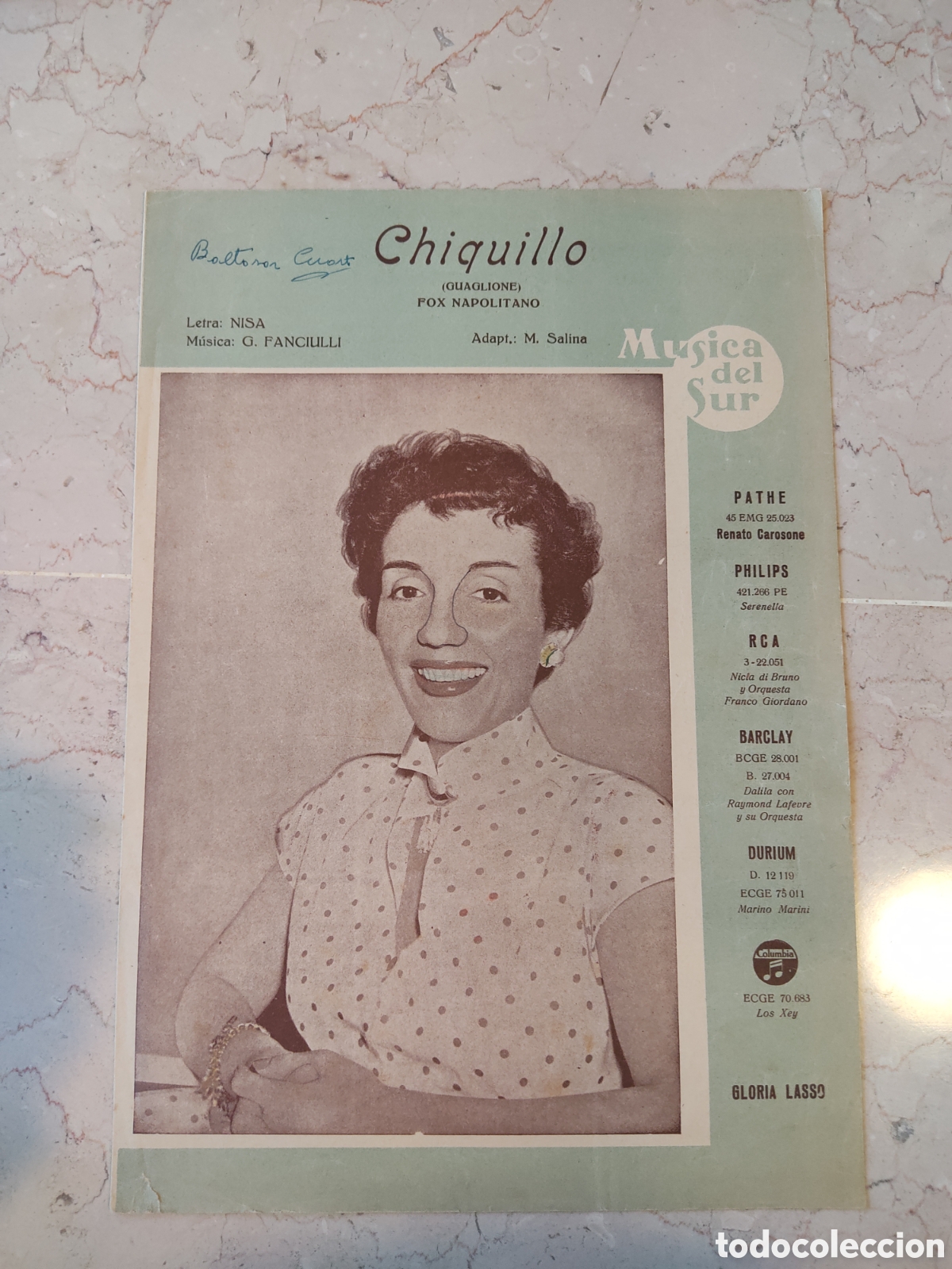 Partituras musicales: CHIQUILLO (GUAGLIONE) FOX NAPOLITANO PARTITURA