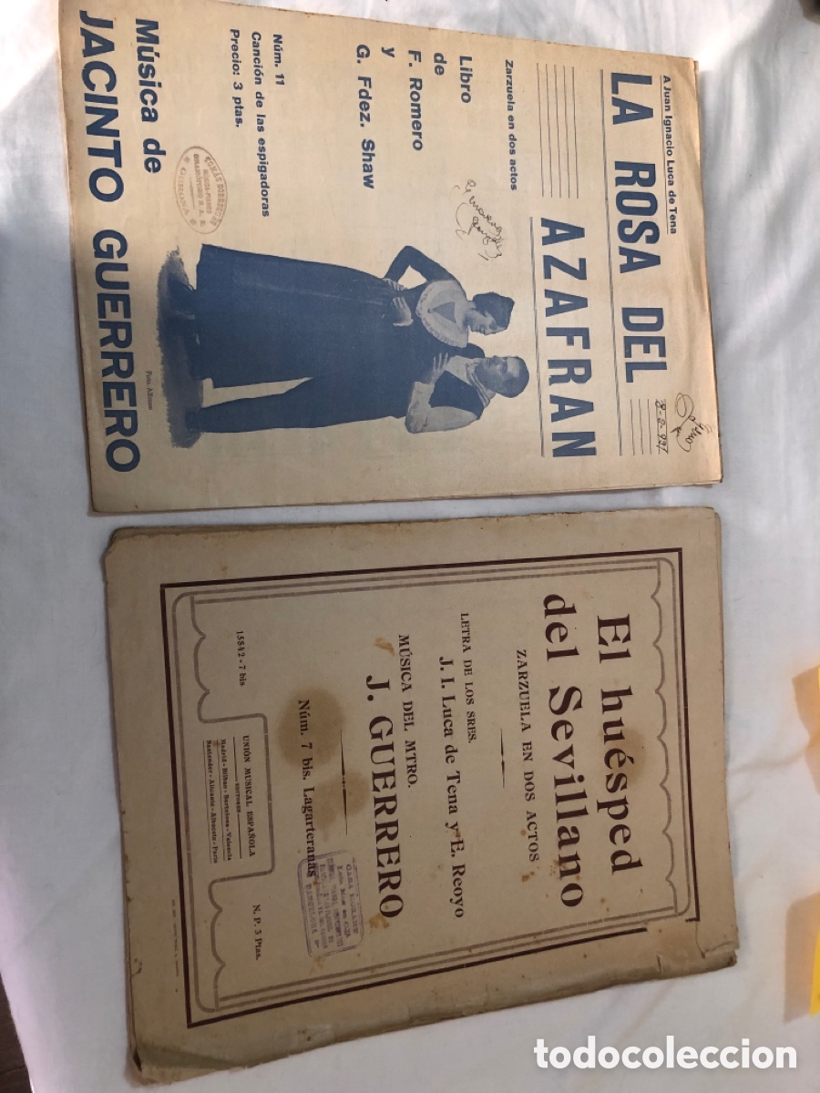 Partitions Musicales: Partituras de J.Guerrero &ldquo;El hu&eacute;sped del Sevillano y la Rosa del Azafr&aacute;n a&ntilde;os 30