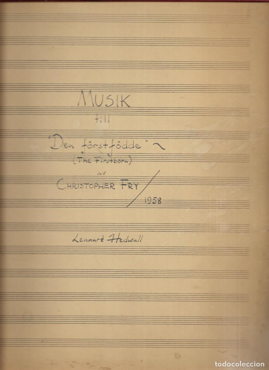 Partituras musicales: ANTIGUA PARTITURA ESCRITA POR LENNART HEDWALL CREADA EN 1958