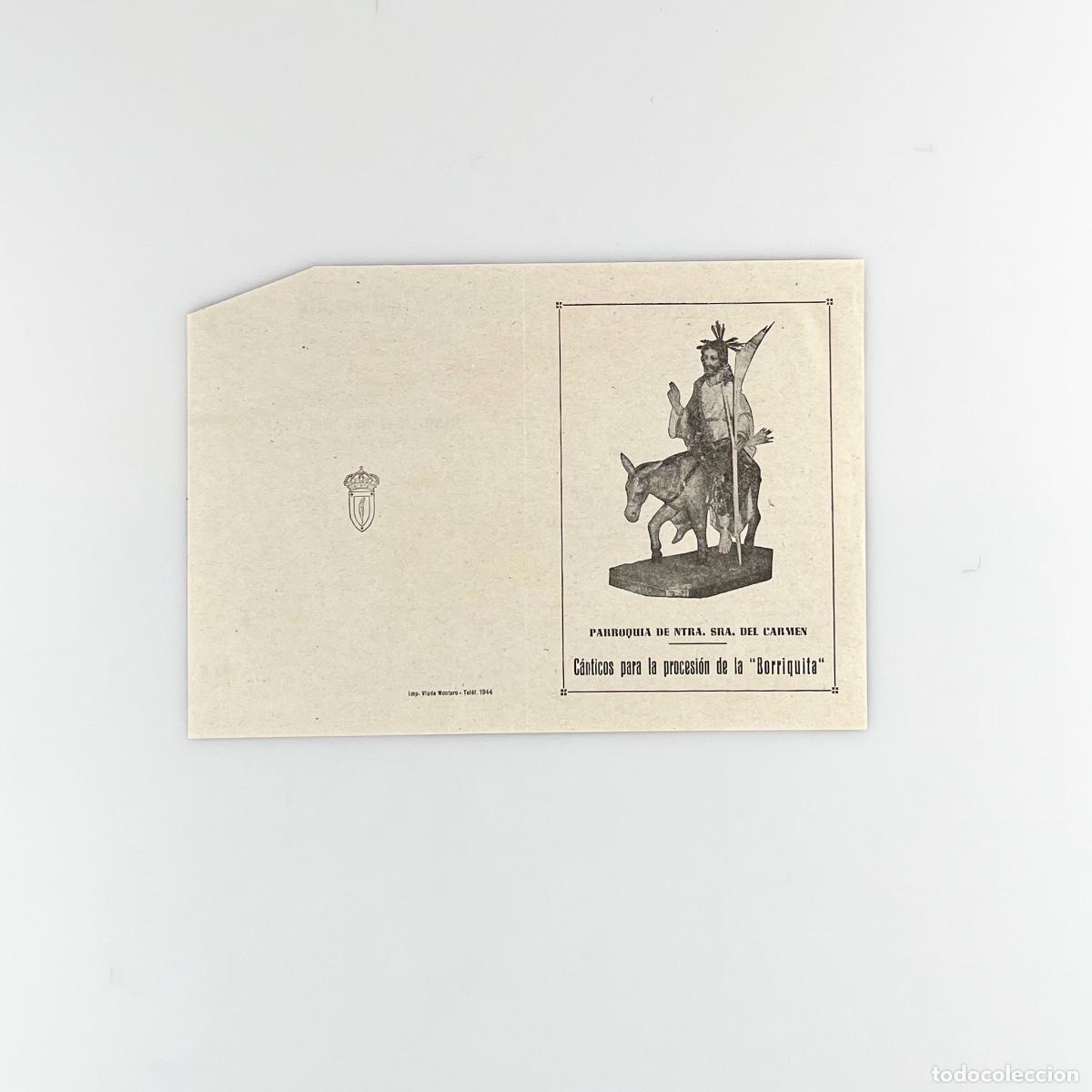 Partituras musicales: Folleto con los C&aacute;nticos para la Procesi&oacute;n de la Borriquita, Parroquia Ntra. Sra. del Carmen, Ferrol