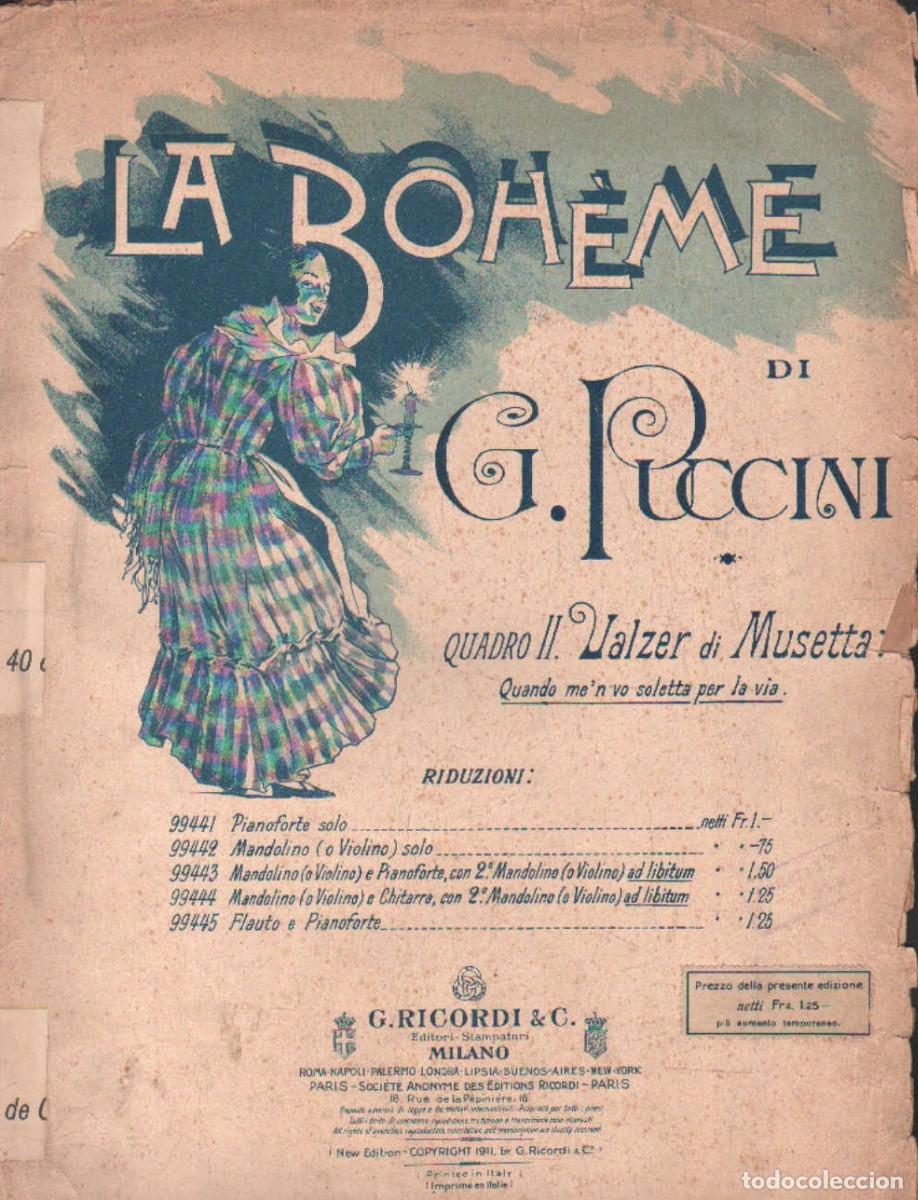 Partituras musicales: LA BOH&Egrave;ME. PUCCINI, G.A-PARTI-214