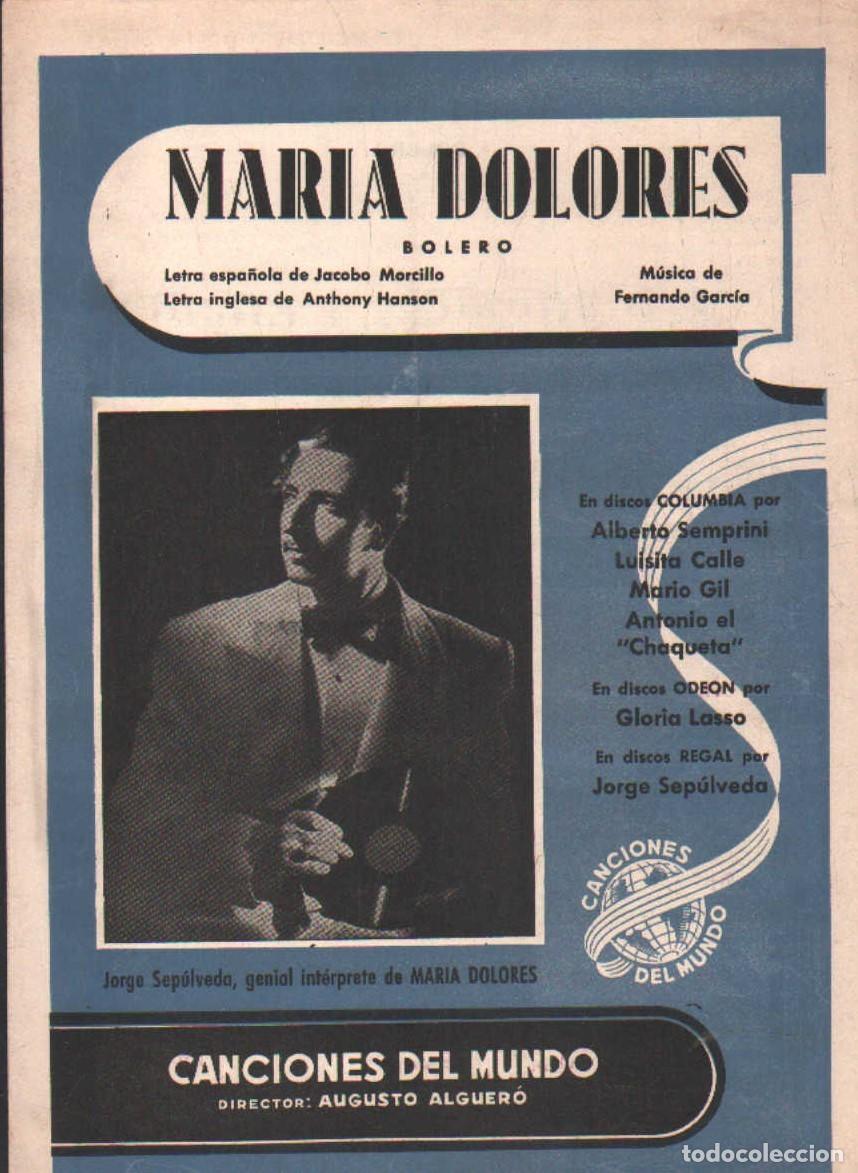 Partituras musicales: MARIA DOLORES BOLERO. GARCIA, FERNANDO. A-PARTI-224