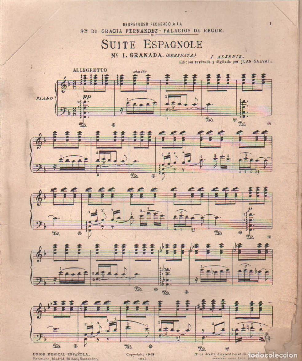 Partituras musicales: SUITE ESPAGNOLE. ALBENIZ, I. A-PARTI-228