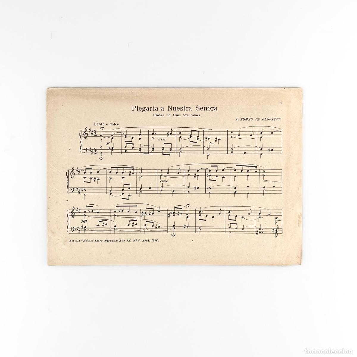 Partituras musicales: Partitura para &Oacute;rgano Ploegria a Nuestra Se&ntilde;ora, Tom&aacute;s de Elduayen. Revista Musica Sacro-Hispana, 19