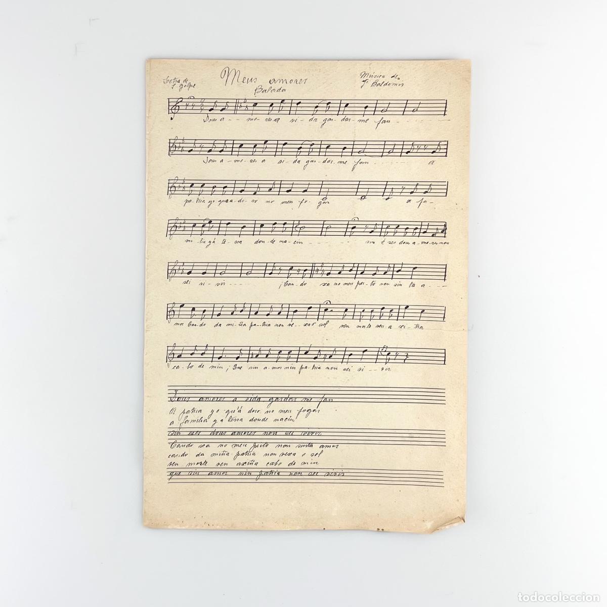 Partituras musicales: Partitura Meus Amore, Balada de J. Baldomir