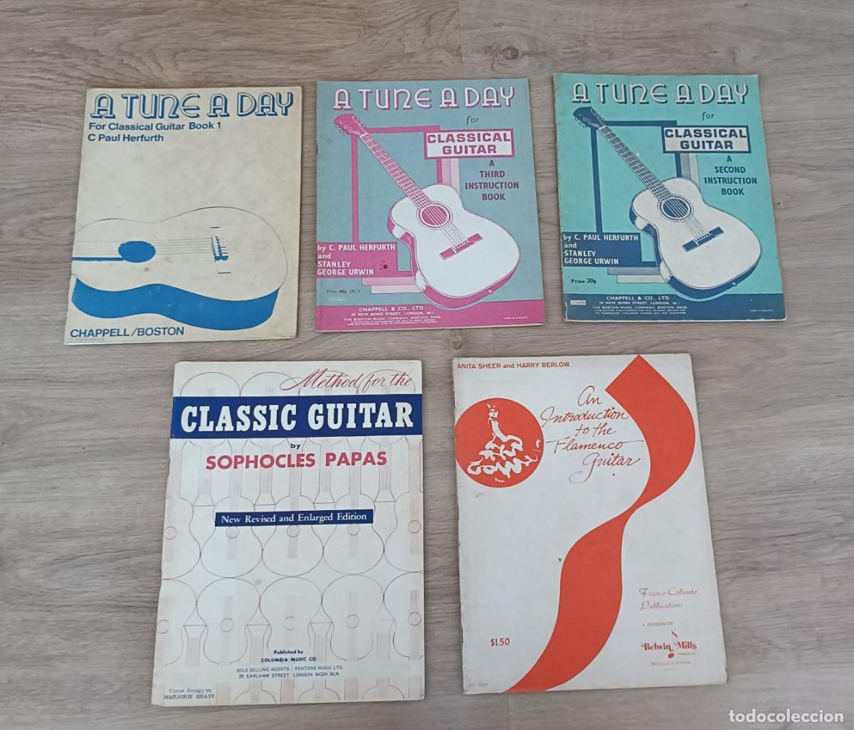 Partituras musicales: Lote 5 Libros de Partituras, M&eacute;todos etc para Guitarra Cl&aacute;sica y Flamenca