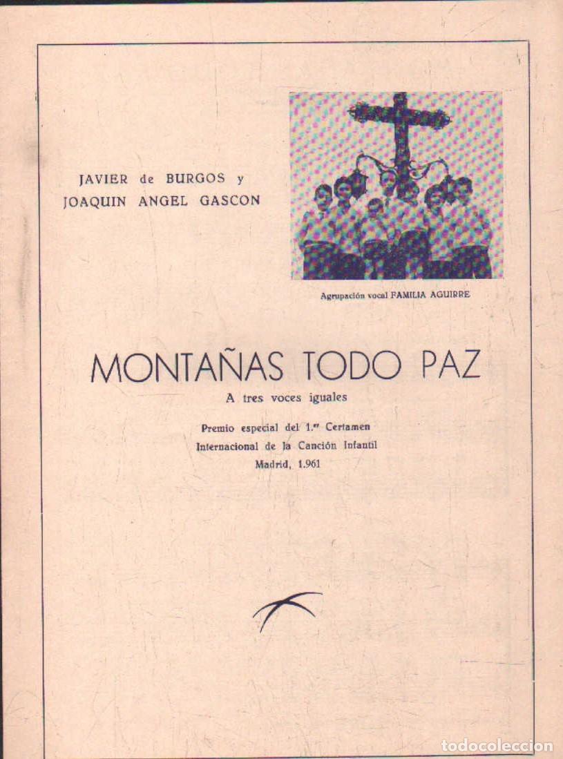 Partituras musicales: MONTA&Ntilde;AS TODO PAZ A TRES VOCES IGUALES. DE BURGOS, JAVIER / GASC&Oacute;N, JOAQUIN ANGEL. A-PARTI-239