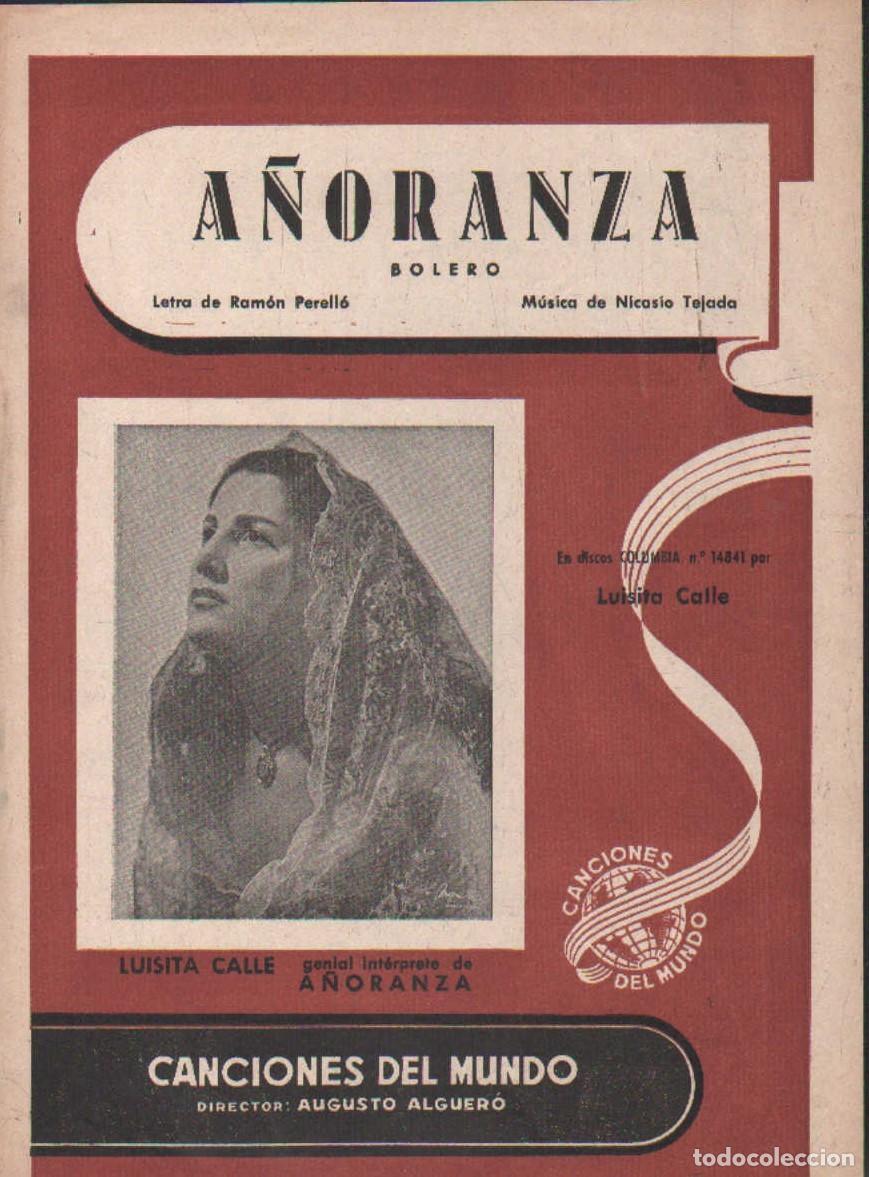 Partituras musicales: A&Ntilde;ORANZA. BOLERO. TEJADA, NICASIO. A-PARTI-260