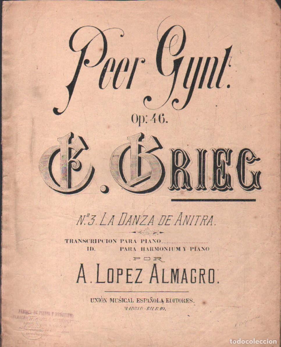 Partituras musicales: LA DANZA DE ANITRA. GRIEG, E. A-PARTI-269