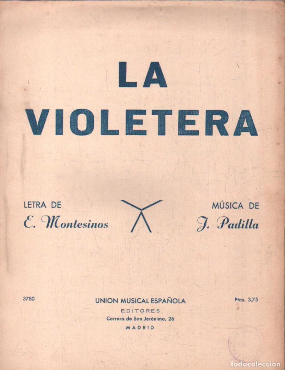 Partituras musicales: LA VIOLETERA. MONTESINOS / PADILLA. A-PARTI-273