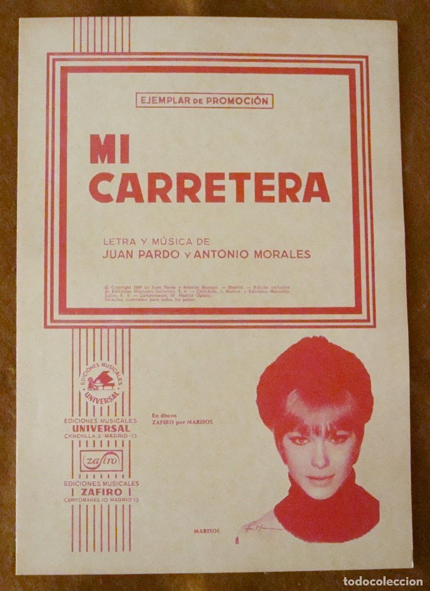 Partituras musicales: Marisol : Mi carretera - Edici&oacute;n promocional original 1969 Ediciones musicales Universal