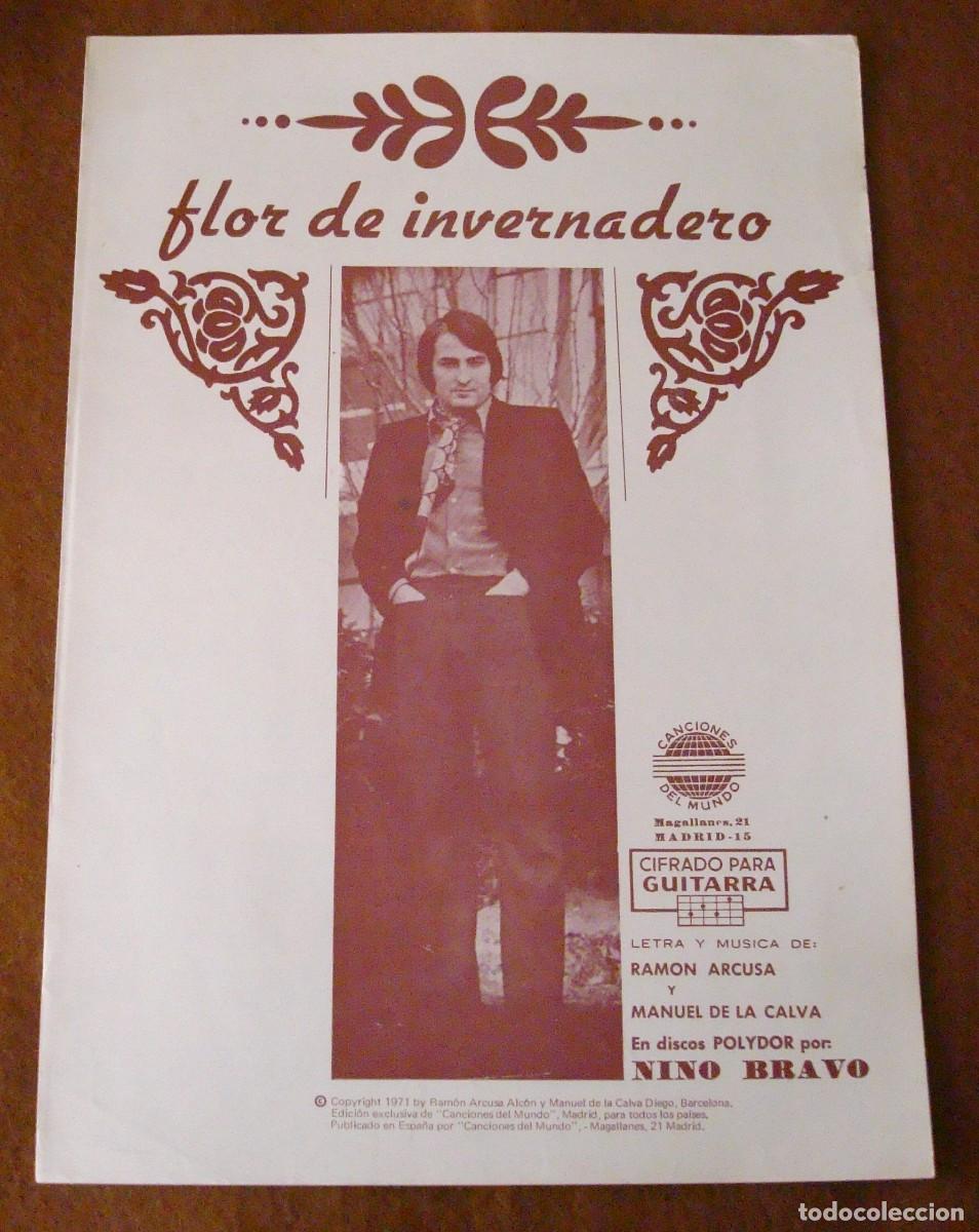 Partituras musicales: Nino Bravo : Flor de invernadero - Edici&oacute;n original 1971 Canciones del mundo