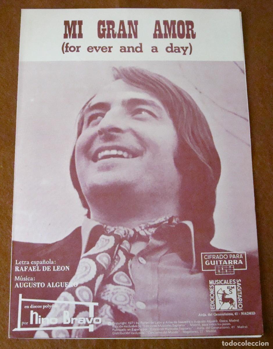 Partituras musicales: Nino Bravo : Mi gran amor - Edici&oacute;n original 1971 Ediciones musicales Sagitario
